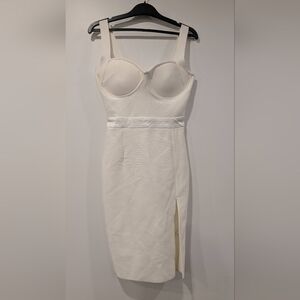 Fashion Nova banded midi dress - Cream - Size small